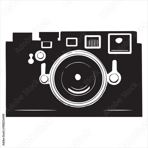 Vintage Camera silhouette Design, Photo Camera Vector illustration, 