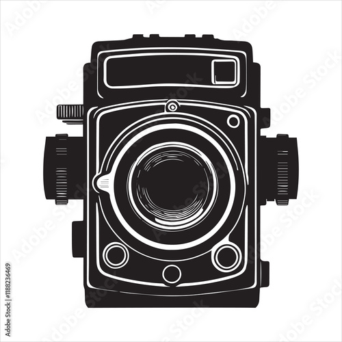 Vintage Camera silhouette Design, Photo Camera Vector illustration, 