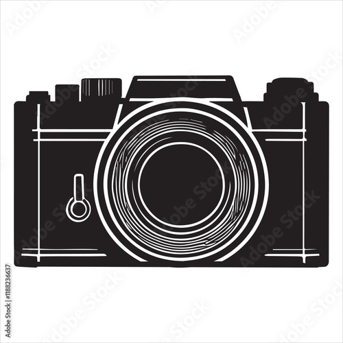 Vintage Camera silhouette Design, Photo Camera Vector illustration, 