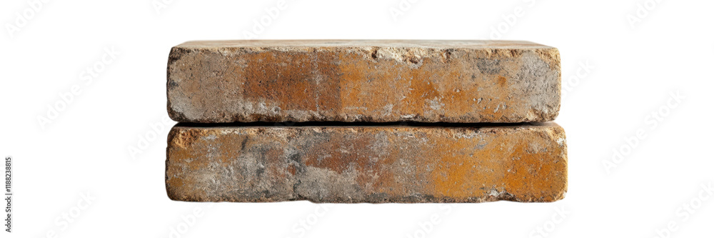 Asymmetrical Brick Stack, three bricks arranged in an uneven pile, minimalistic aesthetic, set against a plain white backdrop Asymmetrical Brick Stack, three bricks arranged in an uneven pile, minimalistic aesthetic, set against a plain white backdrop