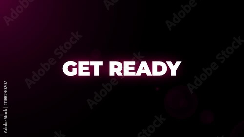 Get ready text animated with glitch effect