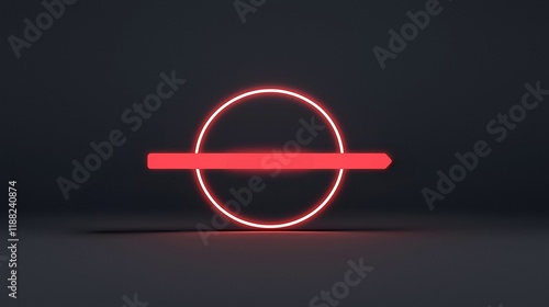 Minimalist Red Neon Circle Design  