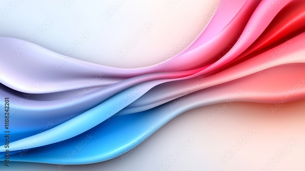 Naklejka premium Abstract Colorful Waves: A Symphony of Blue, Pink, and Red Hues