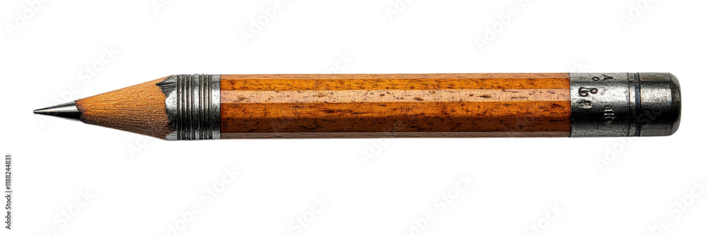 Fototapeta premium Sleek Carpenter's Pencil, modern minimalist design, pristine white background, emphasizes clean lines and functional elegance