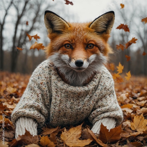 A fox with oversized, fluffy ears in a cartoon style on a white background.
