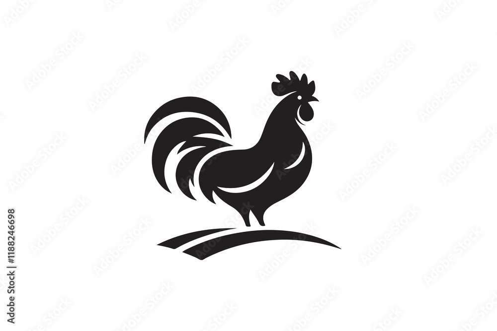 Obraz premium Hen Silhouette Vector isolated on a white background
