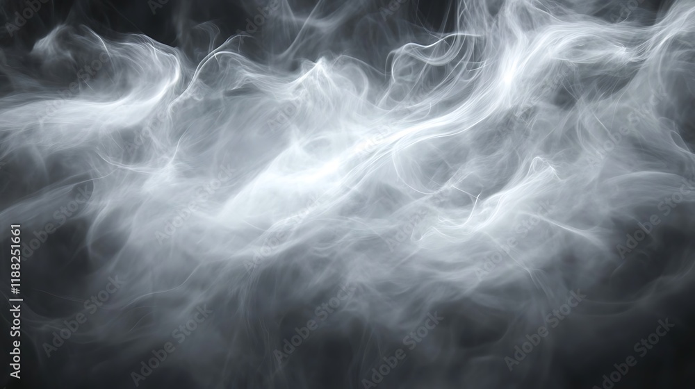 Obraz premium Abstract White Smoke Swirls Against Dark Background