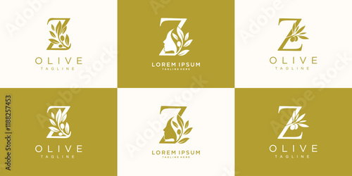 Olive logo design collection with initial letter z and modern concept Premium Vector