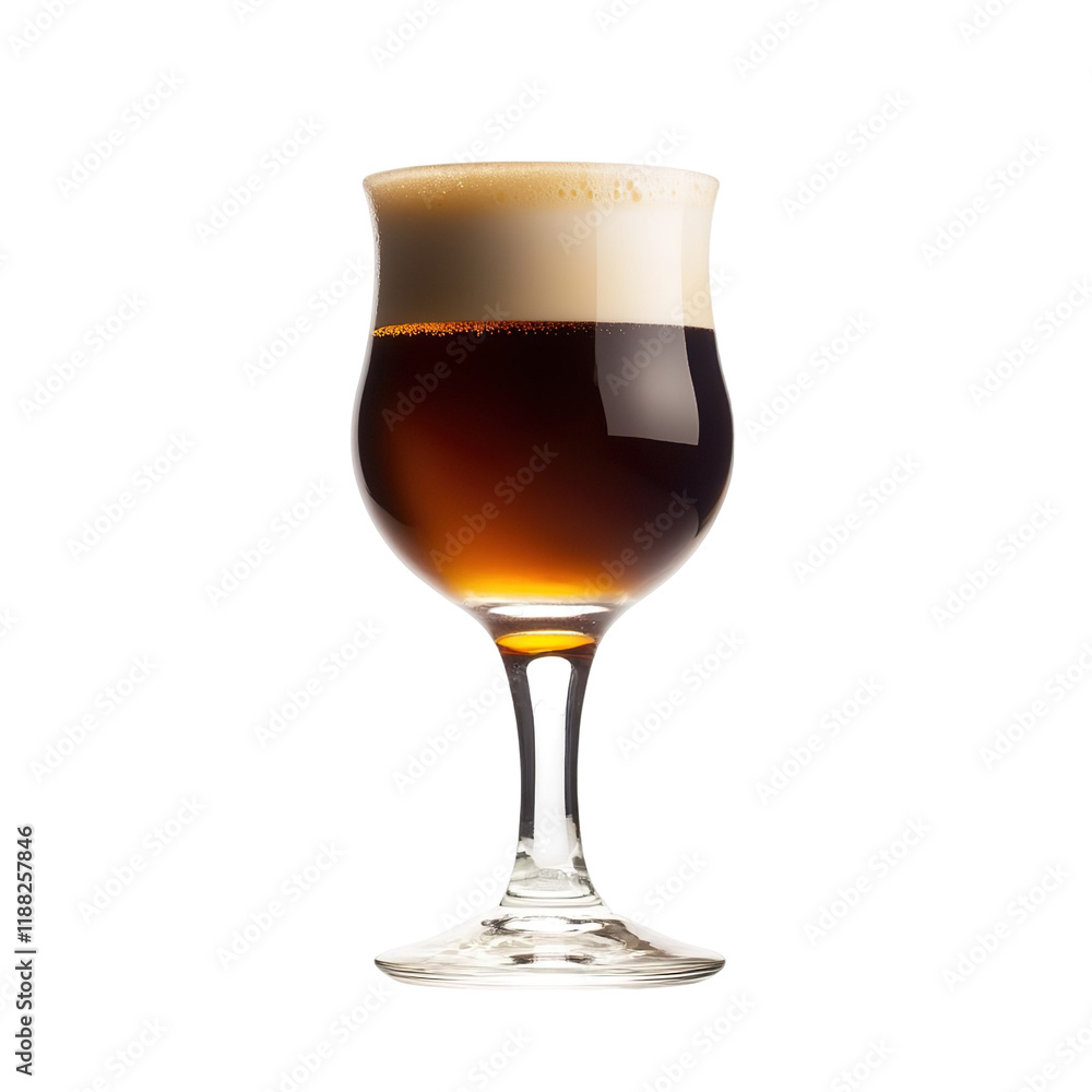 Extreme front view of a perfect looking Irish Coffee whisky drink isolated on a white transparent background Extreme front view of a perfect looking Irish Coffee whisky drink isolated on a white transparent background