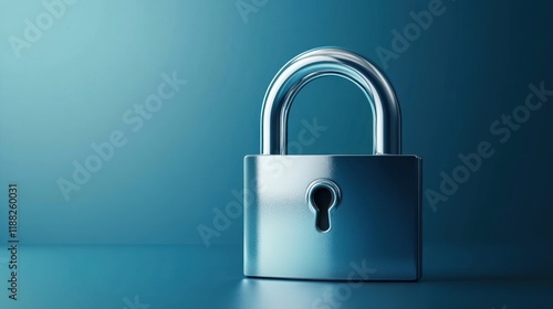 Wallpaper Mural Chrome padlock on blue background, security concept. Torontodigital.ca