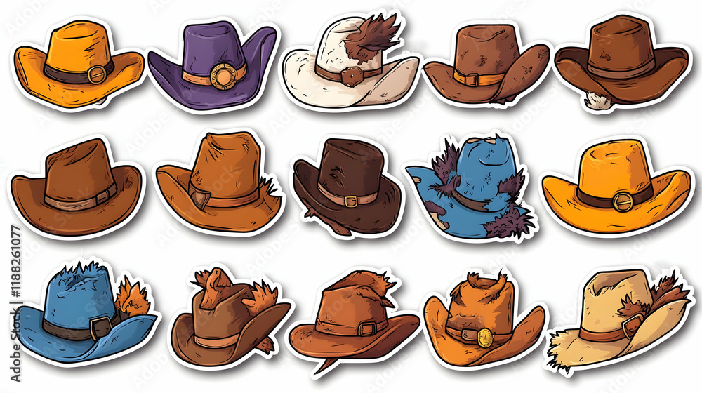 A pair of cutout cowboy hats A pair of cutout cowboy hats