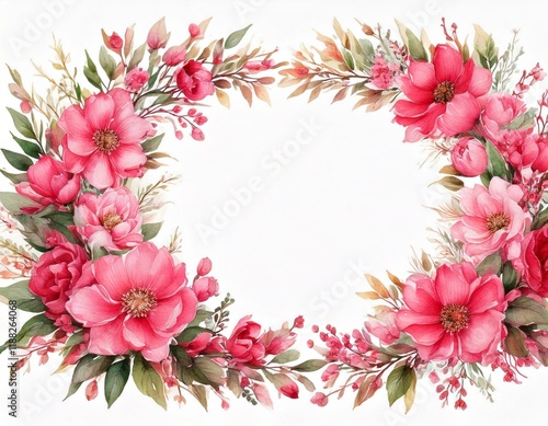 pink flowers frame