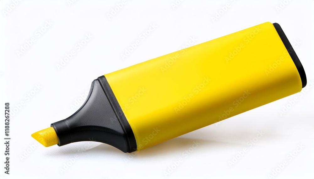 Yellow highlighter isolated on white background Yellow highlighter isolated on white background