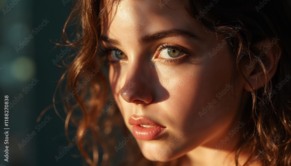Close-up portrait of a woman with expressive eyes Close-up portrait of a woman with expressive eyes