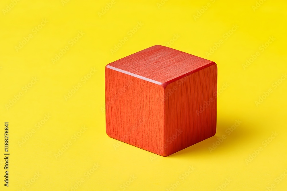 Fototapeta premium Inspiration Innovation concept Red wooden cube