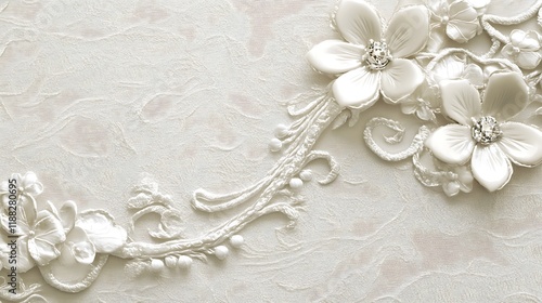 Elegant White Floral Design With Embellishments