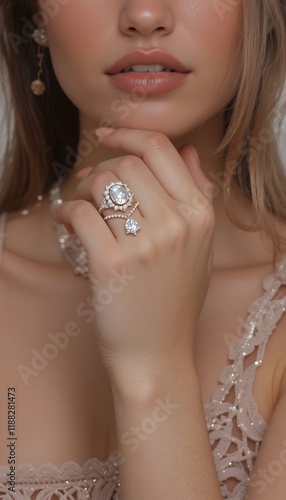 Elegant Oval Diamond Ring Sparkling Bridal Jewelry with Delicate Setting photo