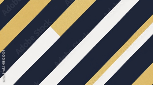 Free Download Elegant flat wrapping paper featuring diagonal gold and white stripes on a deep blue backdrop, perfect for stylish gift presentations. - GFXLoad