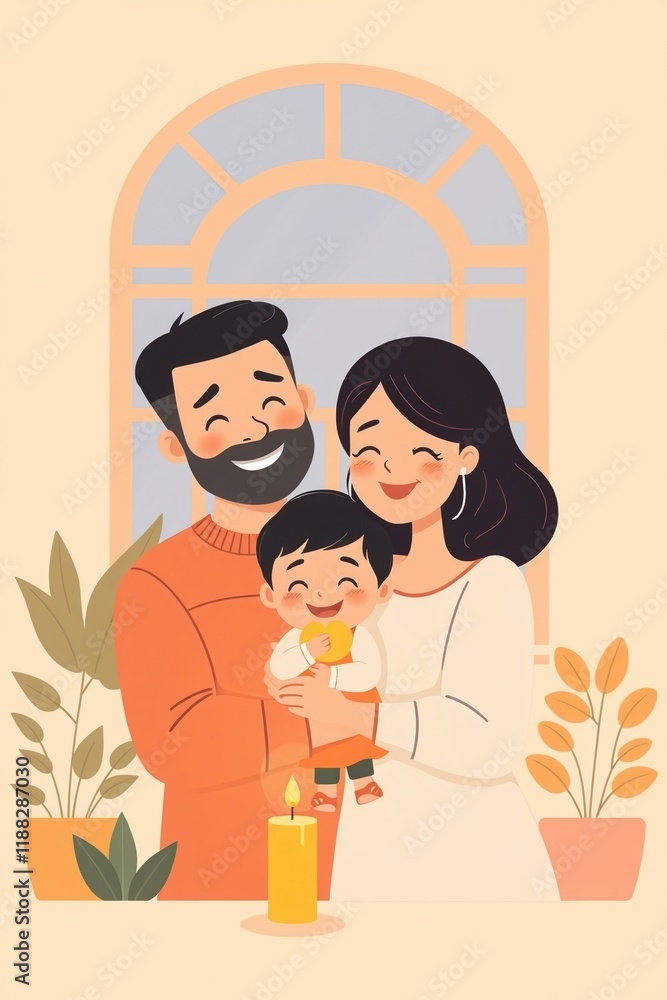 illustration of a family hugging illustration of a family hugging