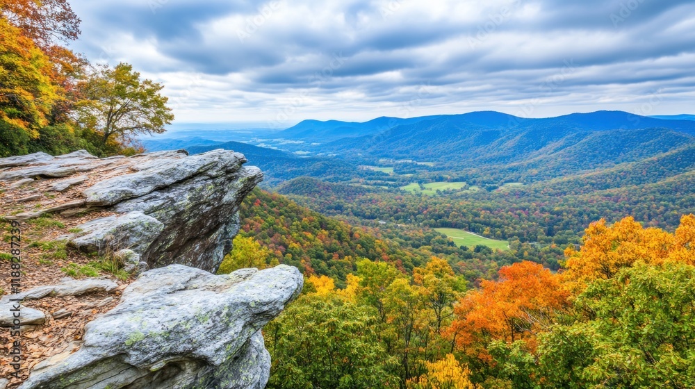 Autumnal Majesty: Panoramic View from a Mountaintop Autumnal Majesty: Panoramic View from a Mountaintop