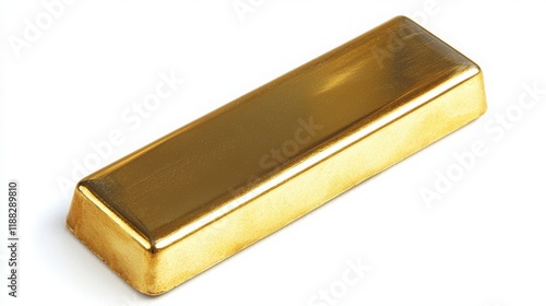 A smooth, polished gold bar and siliver, shining and reflecting light  photo