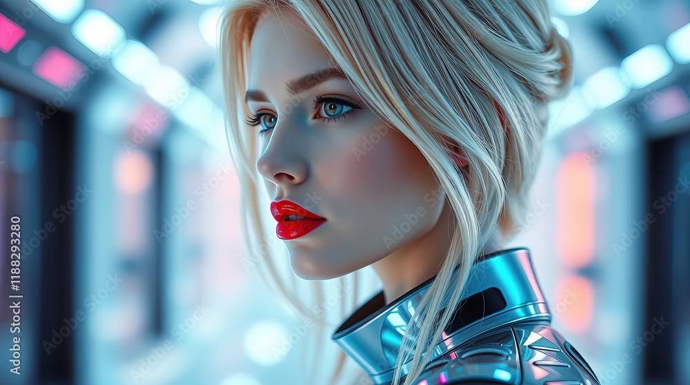 Portrait of beautiful model woman on blurred white background with pearlescent bokeh, fashion photography. Portrait of beautiful model woman on blurred white background with pearlescent bokeh, fashion photography.