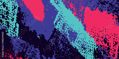 neon background brush game blue pink purple banner abstract paint stain vintage modern car wrap sticker.