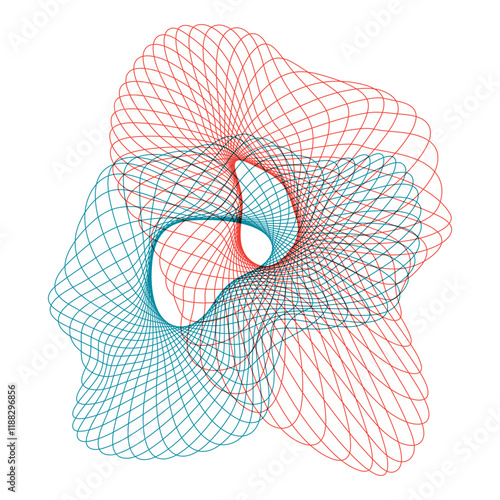 Harmonograph drawings. Abstract geometric shapes