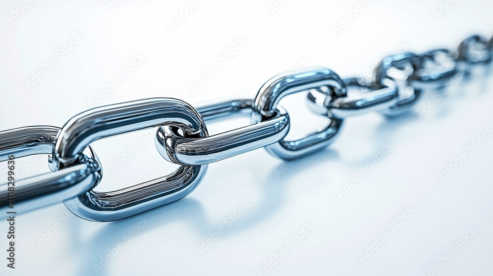 Close-Up of Metallic Chain Links Symbolizing Strength and Connection Close-Up of Metallic Chain Links Symbolizing Strength and Connection