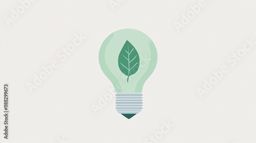 Wallpaper Mural Eco-Friendly Green Lightbulb Icon with Leaf Symbol Inside Torontodigital.ca