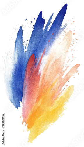Watercolor brush strokes abstract art