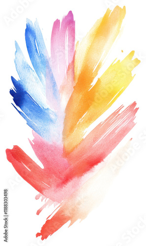 Colorful watercolor brush strokes art