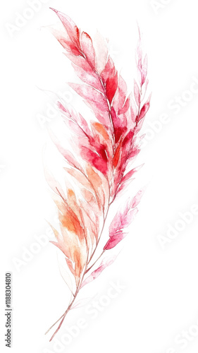 Watercolor brush strokes png transparent leaves