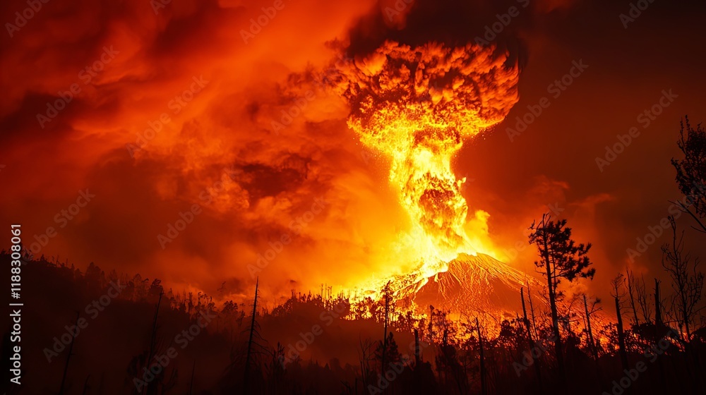 Volcanic Eruption: A Fiery Spectacle of Nature's Power Volcanic Eruption: A Fiery Spectacle of Nature's Power