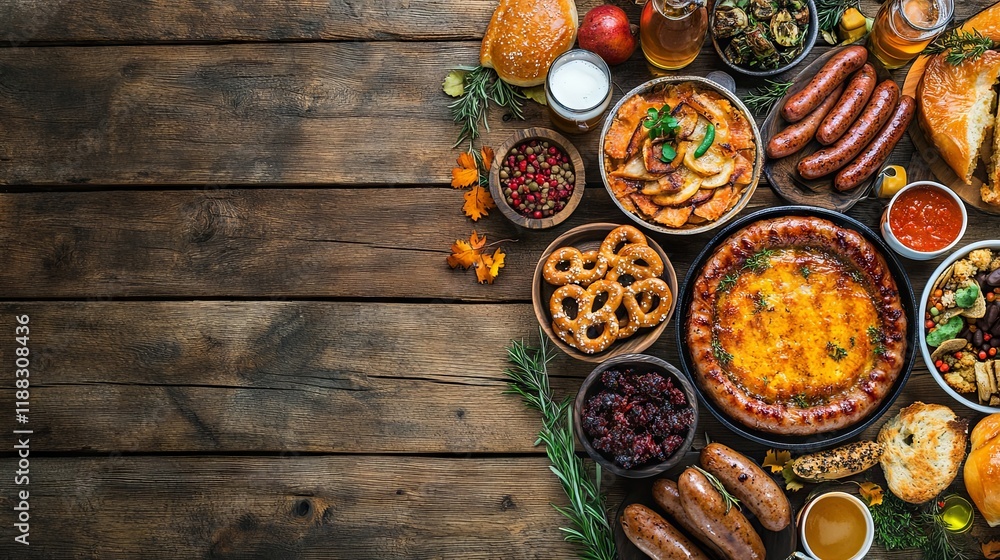 Autumn Feast: A Rustic Table of Delicious Food Autumn Feast: A Rustic Table of Delicious Food