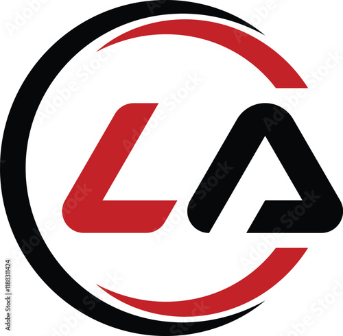 Free Download Letter LA logo with circle design, monogram, abstract, wordmark, letter mark, business, typography, flat, minimalist, brand - GFXLoad