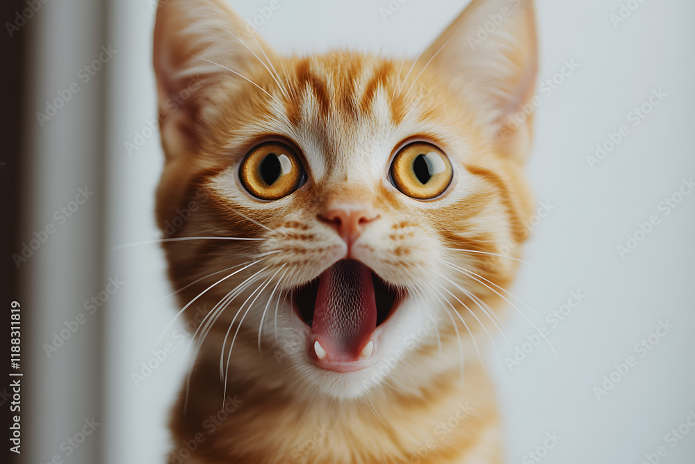 Portrait of a cat with a shocked expression on a background. Cat face meme concept
Portrait of a cat with a shocked expression on a background. Cat face meme concept