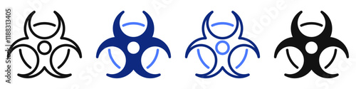 Vector icon or logo of biohazard sign related to chemical or biological health danger, radiation and epidemy. Symbol for website or app ui, logo design, illustration