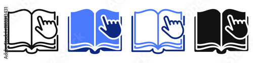 Vector icon or logo of opened book related to school and university education, library and literature. Symbol for website or app ui, logo design, illustration