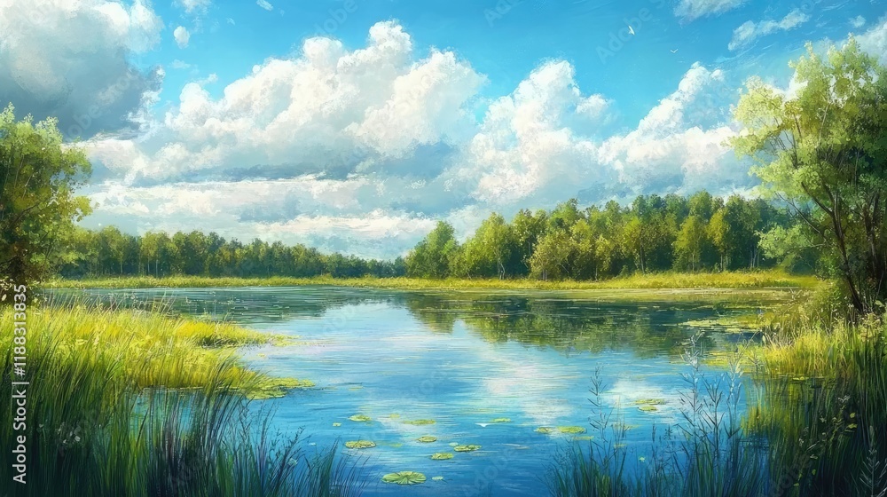 Obraz premium World Wetlands Day scenery.