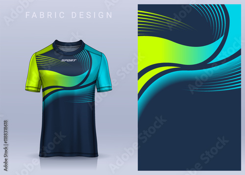 Fabric textile design for Sport t-shirt, Soccer jersey mockup for football club. uniform front view.	