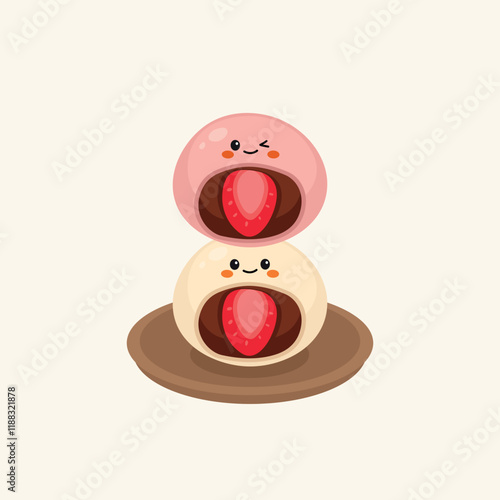 Cute Hand Drawn Daifuku Mochi Illustration