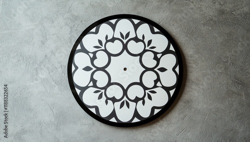 Black and white patterned turntable slipmat. photo