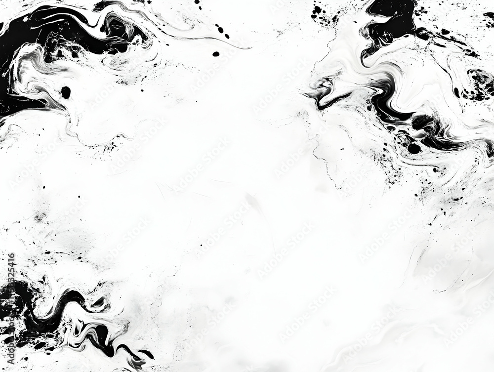 Fototapeta premium Abstract Black and White Marble Texture Background Creates a Striking Visual Contrast with Elegant Swirls.