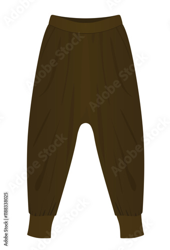Brown harem pants. vector illustration