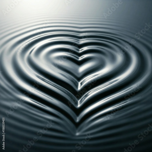 heart shaped water ripples