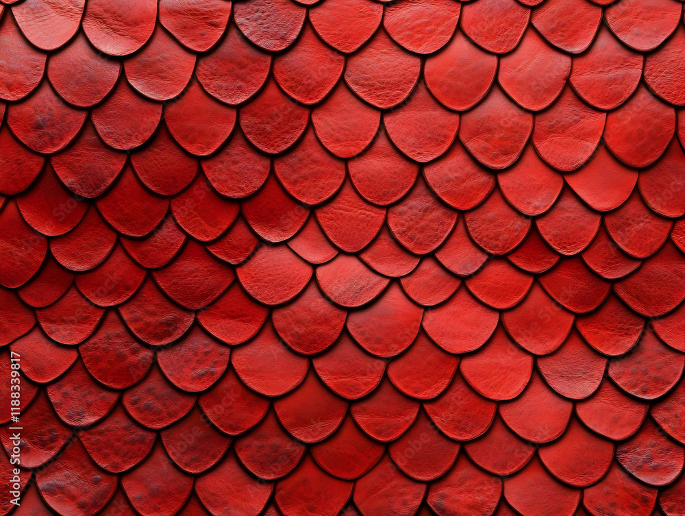 Red Leather Scales Texture Forms an Overlapping Pattern, Creating a Detailed and Textured Surface. Red Leather Scales Texture Forms an Overlapping Pattern, Creating a Detailed and Textured Surface.