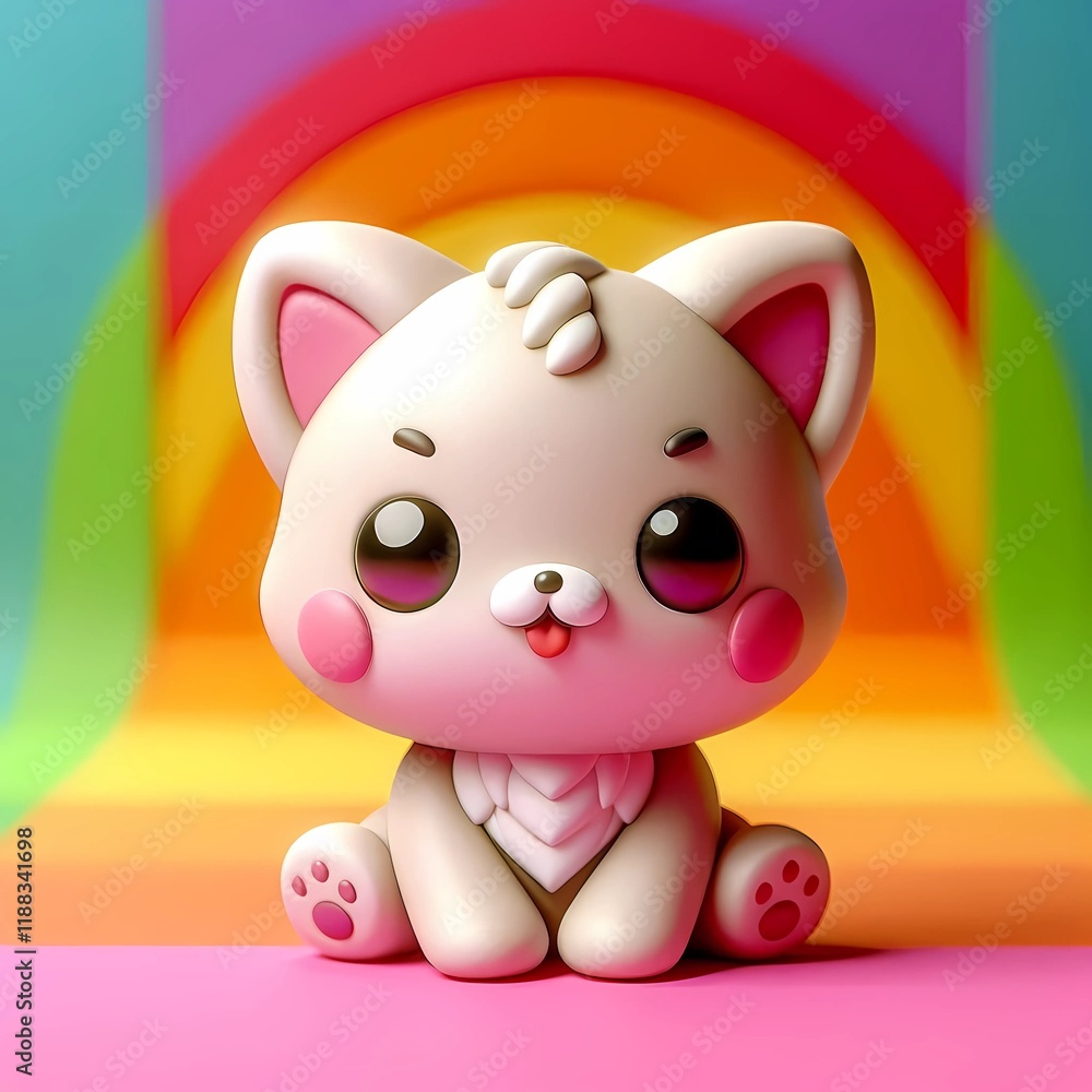 Cartoonish 3D-rendered mini animals with vibrant, colorful backgrounds Cartoonish 3D-rendered mini animals with vibrant, colorful backgrounds