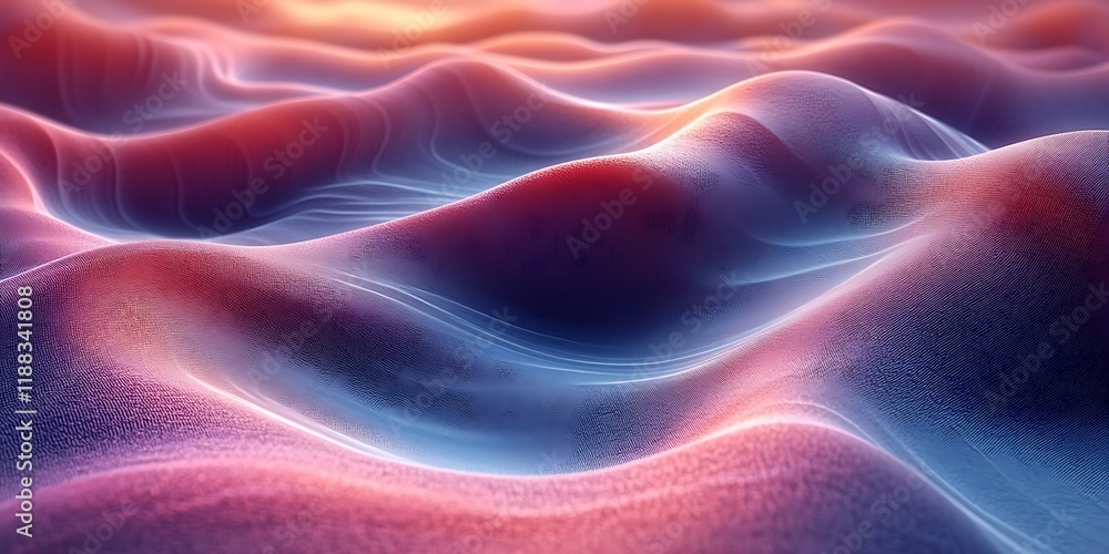 Fototapeta premium Colorful abstract landscape, sunset dunes, textured surface, background design