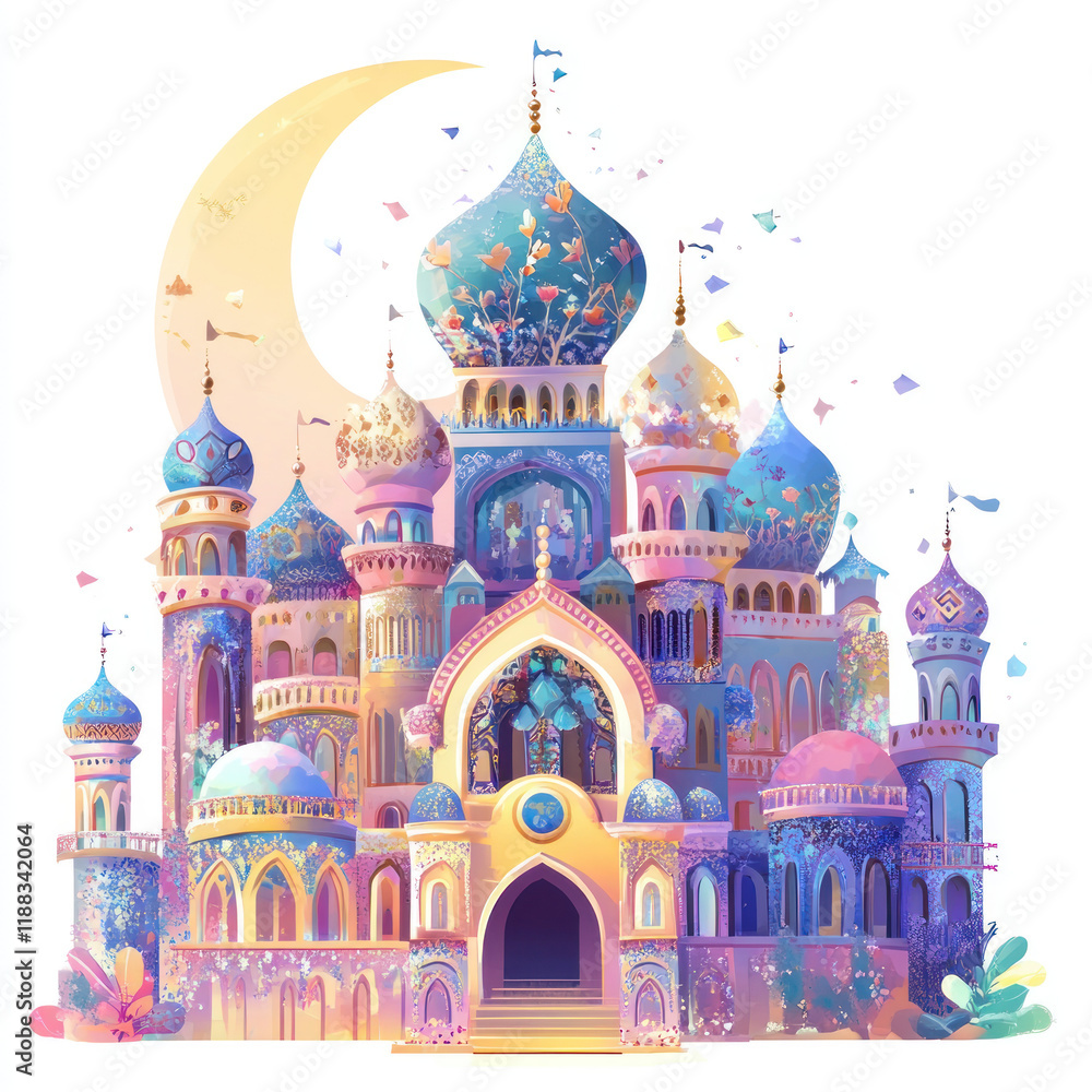 Whimsical Colorful Palace with Domes and Towers Whimsical Colorful Palace with Domes and Towers